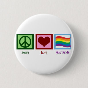 Badge Rond 5 Cm Gay pride d'amour pour la paix