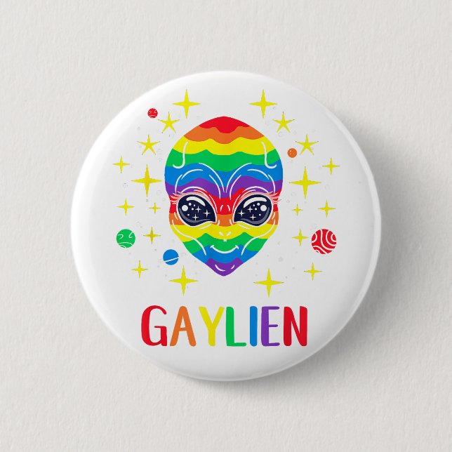 Badge Rond 5 Cm Gay pride Gaylien (Devant)