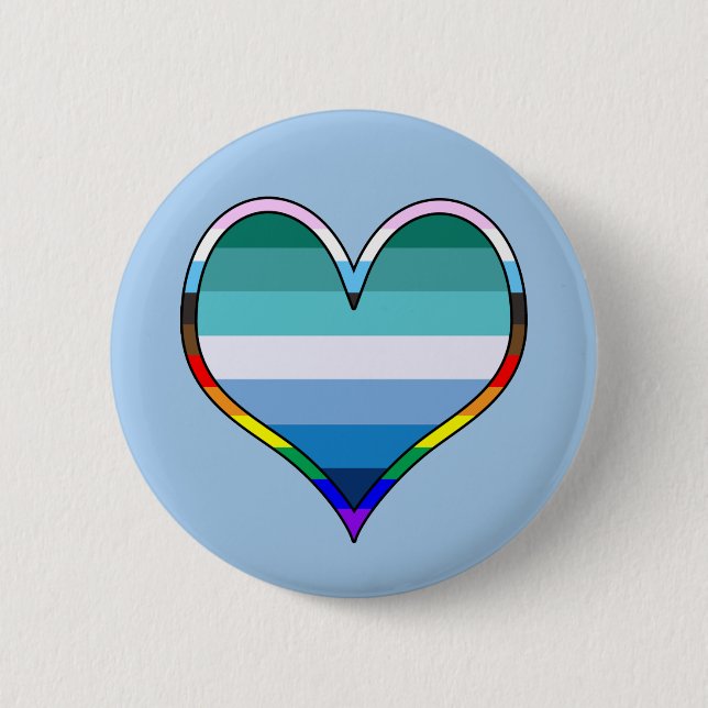 Badge Rond 5 Cm Gay Pride Heart (Devant)