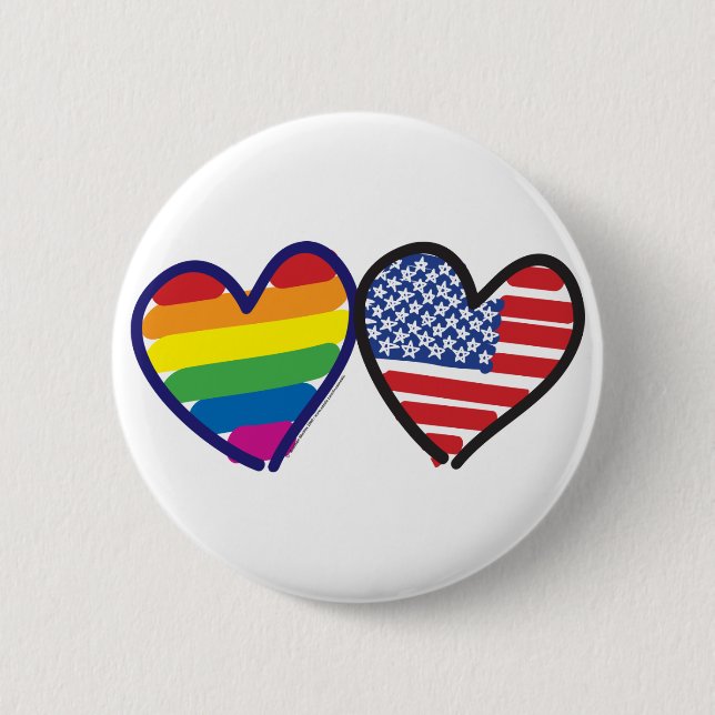BADGE ROND 5 CM GAY-PRIDE-HEART-AND-FLAG (Devant)