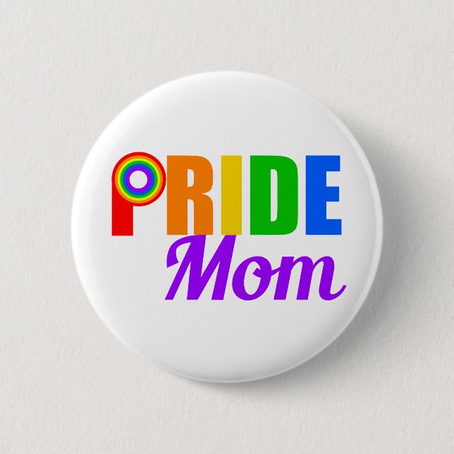 Badge Rond 5 Cm Gay pride maman arc-en-ciel (Devant)
