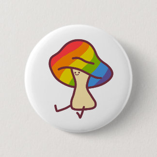Badge Rond 5 Cm Gay Pride Mushroom Pin
