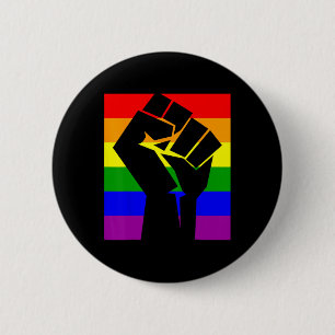 Badge Rond 5 Cm Gay pride Résiste Poing Arc-en-ciel Drapeau Lgbtq 