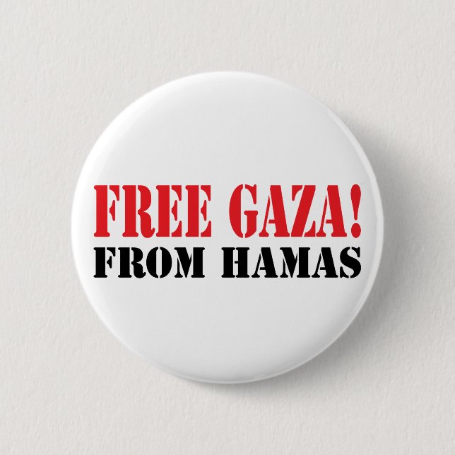 Badge Rond 5 Cm GAZA libre de HAMAS (Devant)