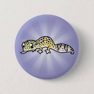 Badge Rond 5 Cm Gecko léopard de dessin animé