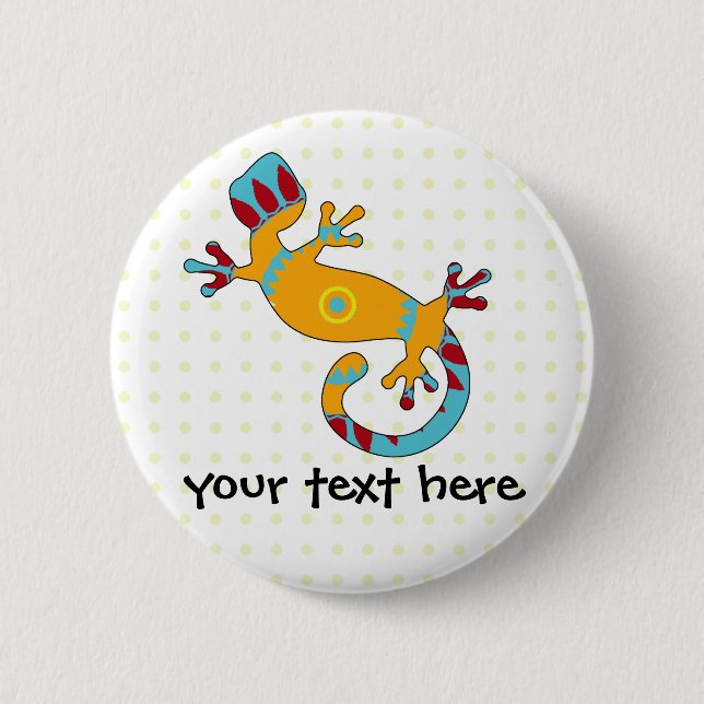 Badge Rond 5 Cm Gecko Lizard coloré (Devant)