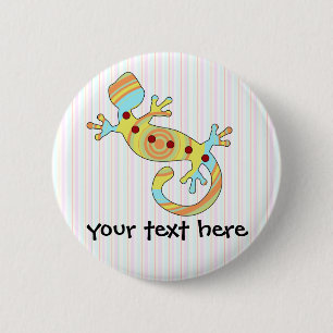 Badge Rond 5 Cm Gecko Lizard coloré