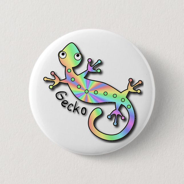 Badge Rond 5 Cm Gecko psychédélique (Devant)