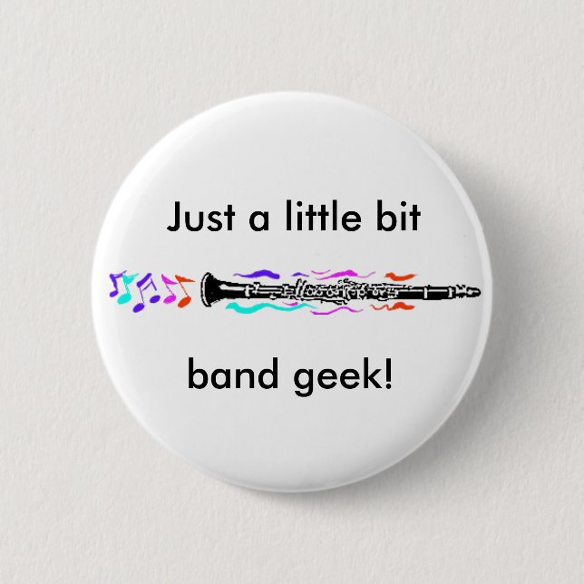 Badge Rond 5 Cm Geek de bande de clarinette (Devant)