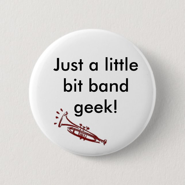 Badge Rond 5 Cm Geek de bande de trompette (Devant)