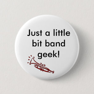 Badge Rond 5 Cm Geek de bande de trompette