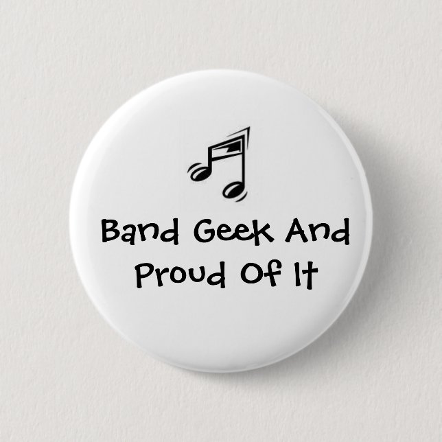 Badge Rond 5 Cm Geek de bande et fier de lui (Devant)