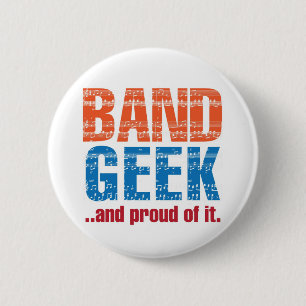 Badge Rond 5 Cm "Geek de bande...et fier de lui." Pince