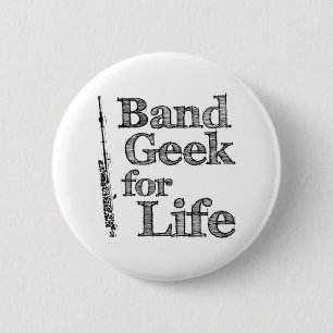 Badge Rond 5 Cm Geek de petite flûte de bande
