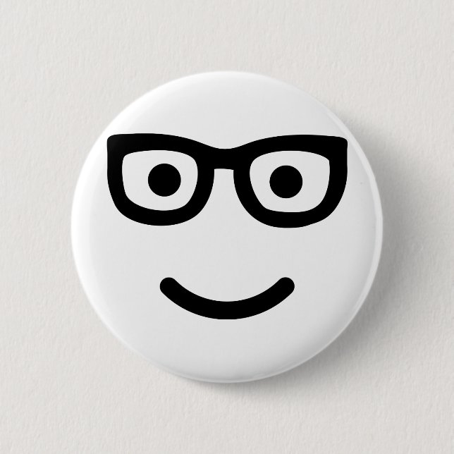 Badge Rond 5 Cm geek de verre nerd (Devant)