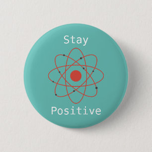 Badge Rond 5 Cm geek scientifique de la physique des atomes positi