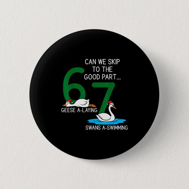 Badge Rond 5 Cm Geese A Laying Swans A Swimming 67 Six Geese Seven (Devant)