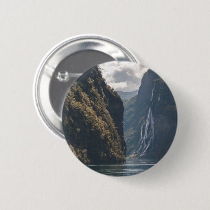 Badge Rond 5 Cm Geirangerfjord Norvège