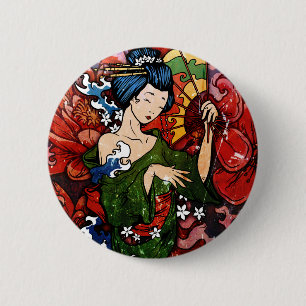 Badge Rond 5 Cm Geisha