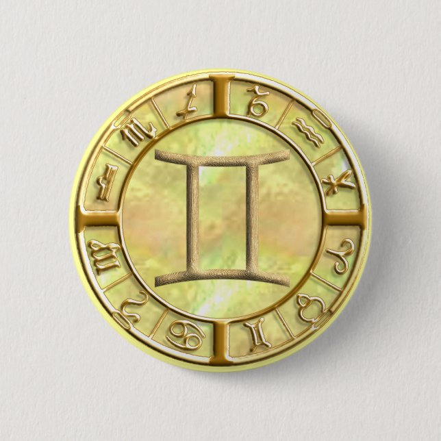 Badge Rond 5 Cm Gémeaux (Devant)
