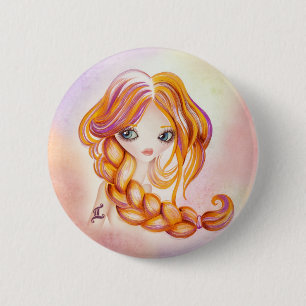 Badge Rond 5 Cm Gémeaux