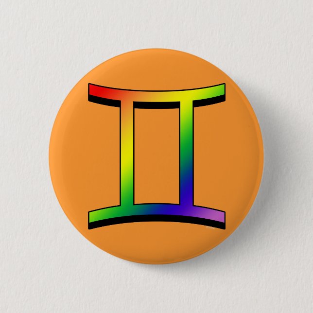 Badge Rond 5 Cm Gémeaux de GLBT (Devant)