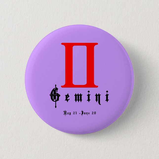 Badge Rond 5 Cm Gémeaux, Horoscope, zodiaque, astrologie (Devant)