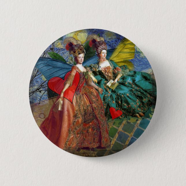 Badge Rond 5 Cm Gémeaux lunaires Astrologie Artisanat Peinture (Devant)