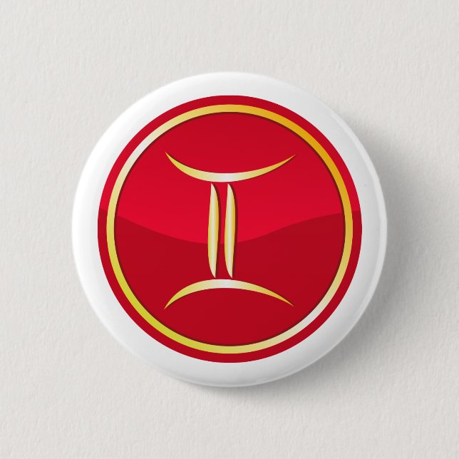 Badge Rond 5 Cm Gémeaux - signes de zodiaque (Devant)
