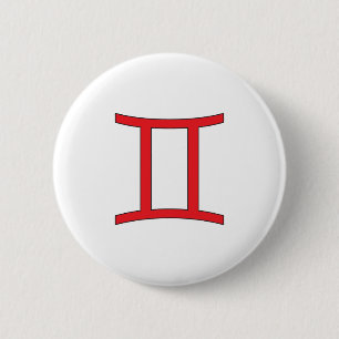 Badge Rond 5 Cm Gémeaux, symbole du zodiaque, horoscope