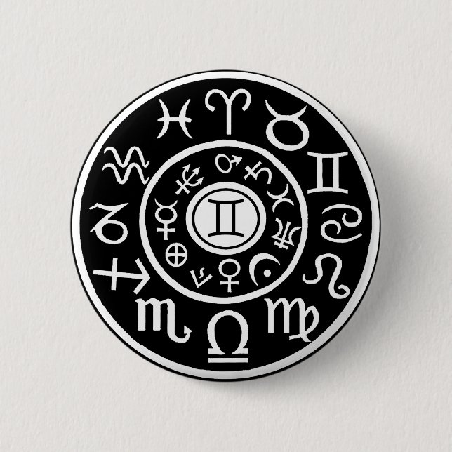 Badge Rond 5 Cm Gemini Zodiac (Devant)