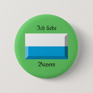 Badge Rond 5 Cm Gemme de drapeau de Bavière