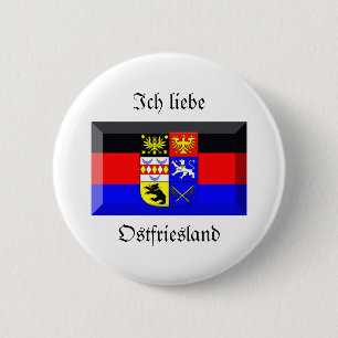 Badge Rond 5 Cm Gemme de drapeau d'Ostfriesland