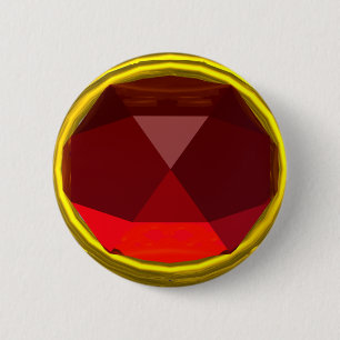 BADGE ROND 5 CM GEMSTONE DE RUBY ROUGE MAGIQUE