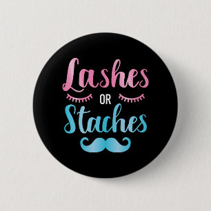 Badge Rond 5 Cm Gender reveal lashes staches baby party supplies