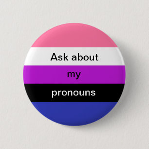 Badge Rond 5 Cm Genderfluid posent des questions sur mon bouton de