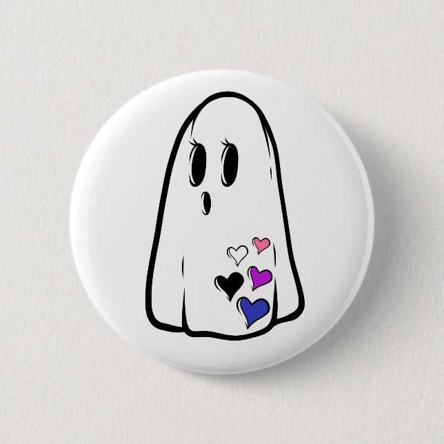 Badge Rond 5 Cm Genderfluide Fierté Ghost (Devant)