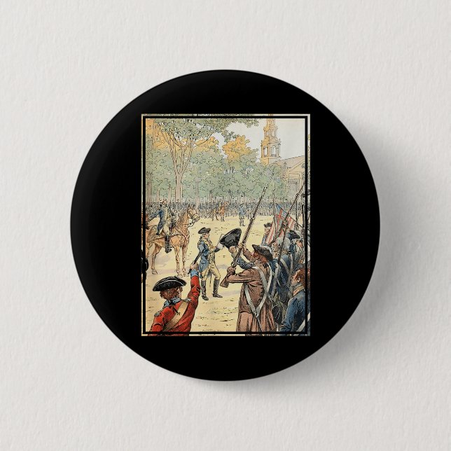Badge Rond 5 Cm Général Washington Commandant l'armée continentale (Devant)