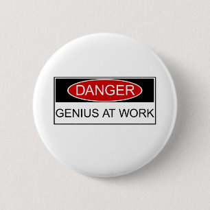 Badge Rond 5 Cm Génie de danger au travail
