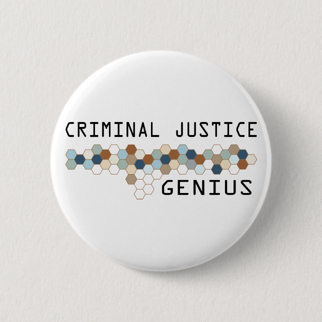 Badge Rond 5 Cm Génie de justice pénale (Devant)