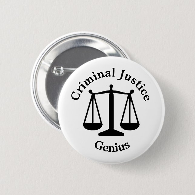 Badge Rond 5 Cm Génie de justice pénale (Devant & derrière)