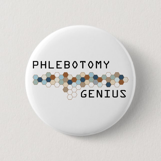 Badge Rond 5 Cm Génie de Phlebotomy (Devant)