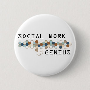 Badge Rond 5 Cm Génie de travail social