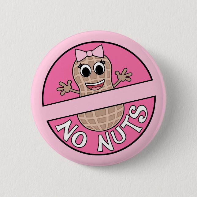 Badge Rond 5 Cm Genre à thème Nuts ou No Nuts révéler épingle (Devant)