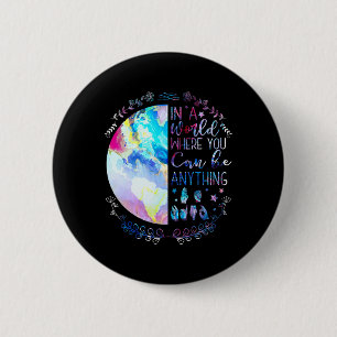 Badge Rond 5 Cm Genre Alphabet Asl Langue des Signes Américaine So