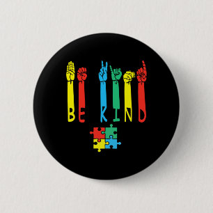 Badge Rond 5 Cm Genre Sensibilisation sur l'autisme de langage des