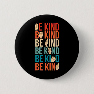 Badge Rond 5 Cm Genre Sourd-muet Langue des signes