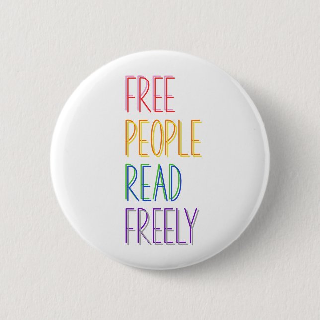 Badge Rond 5 Cm Gens Libres Lisent Librement (Devant)