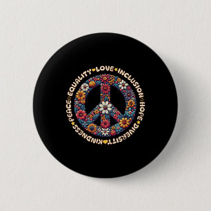 Badge Rond 5 Cm Gentillesse Paix Égalité Amour Inclusion Espoir Di