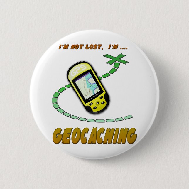 Badge Rond 5 Cm Geocaching (Devant)